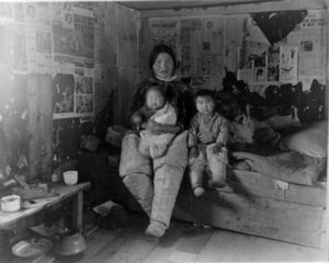 Image: Eskimo [Inuit] Family in Igloo [iglu]