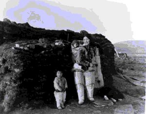 Image: Eskimo [Inuit] Family outside Igloo [iglu]