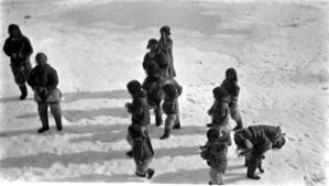 Image of Eskimos [Inuit] on ice