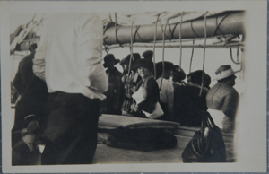 Image of The Bowdoin with a crowd on board