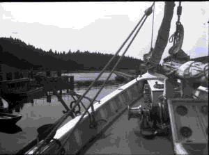 Image of The BOWDOIN leaving a lock in St. Peter's Canal