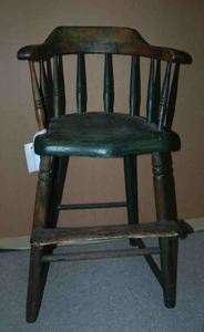 Image of Wooden high chair used by Robert Peary as a child 