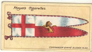 Image of Cigarette card: Commander Evans' Sledge Flag