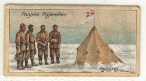 Image of Cigarette card, Norwegian Antarctic Expedition, 1910-12, Amundsen at the Pole