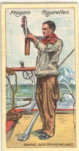 Image: Cigarette card: Staff-Paymaster Francis Drake, Secretary and Meteorologist