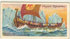 Image of Cigarette card: The Discovery of Greenland (by Eric the Red, 983)