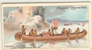 Image of Cigarette card: Sir John Franklin's Arctic Expedition, 1819-22 (Crossing Lake Pr