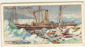 Image of Cigarette card: Peary's Arctic Expedition, 1898-1902, The Diana winter quarters