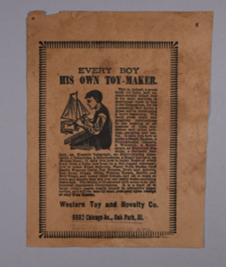 Image of 19th century Western Toy and Novelty Co. advertisement