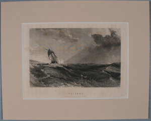 Image: Victory, Dismasted in a Gale, June 14, 1829. Notations and attributions - J. Ros