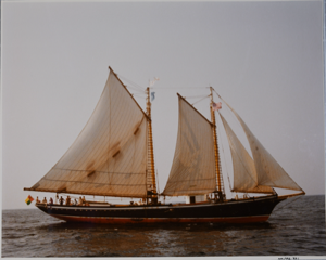 Image of Ernestina under sail.