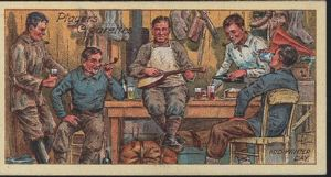 Image: Cigarette Card, Midwinter Day at Cape Evans in the Men's Quarters