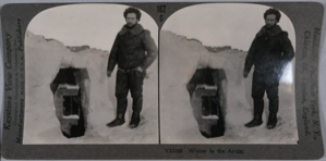 Image: stereo view card: Arctic winter