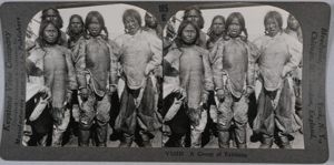 Image of stereo view card: Eskimo [Inuit] group