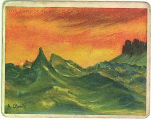 Image: Cigarette card - The Fury of an Arctic Gale