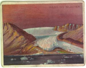 Image: Cigarette card - Hanging Glacier - Greenland