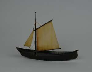 Image: Baleen Model Umiak [Oomiak] with Two Sails