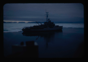 Image of USCG icebreaker Westwind in Polaris Bay.