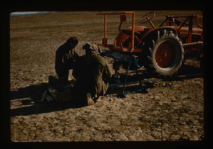 Image of Field engineering tests using tractor as basic load of test equipment.