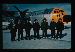Image: Personnel of Centrum Lake Expedition leaving Thule AFB by ski aircraft.