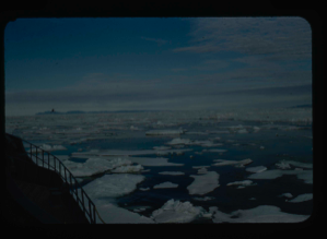 Image: North of Thule AFB, open water leads in ice while on board icebreaker.