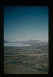 Image of View north. Ice cap in background.