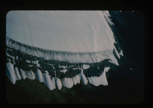 Image of Close-up aerial view, edge of Greenland Ice Cap in Centrum Lake area