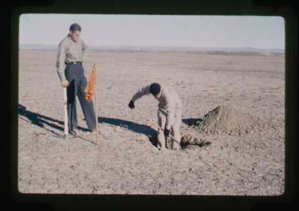 Image: Craven and Capt. Klick dig test pit in runway on Polaris Promontory.