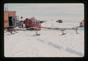 Image of Closer view of crevasse detector array in front of a scout weasel.