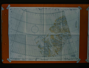 Image of World aeronautical chart covering Independence Fjord area northeast Greenland.