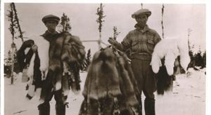 Image of Eskimo trappers with fox furs