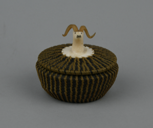 Image of Baleen basket and lid with ram's head