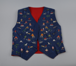 Image of Embroidered vest with Inuit figures