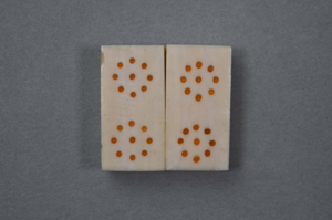 Image: Ivory square w/inlay. 2 rectangular ivory pieces joined together to form square