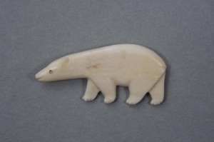Image: Ivory pin - profile of walking polar bear