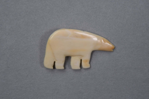 Image: Ivory pin - profile of polar bear