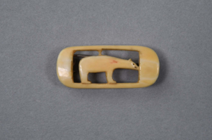 Image of Ivory polar bear pin with cut out