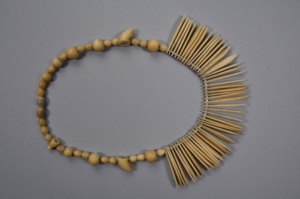 Image: Ivory necklace of 86 beads and 96 white beads