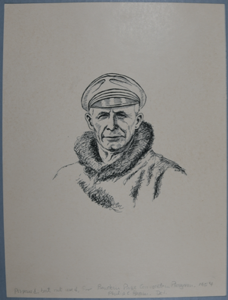 Image: Pen/ink portrait of MacMillan