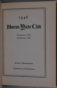 Image of Boston Yacht Club, Organized 1866