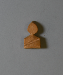 Image: Wooden figure with Greenland Eskimo hood from waist up, no face or arms
