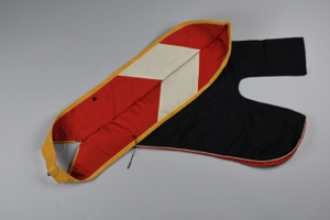 Image of Doctoral hood, black, yellow & red - college / university unidentified