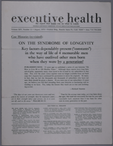Image of Donald MacMillan at 92 - article in Executive Health