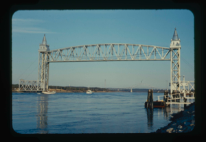 Image of The Bowdoin being towed through the Cape Cod Canal. 5:10 PM