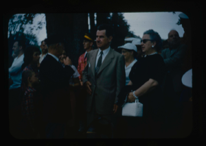 Image of Frances and Lowell Thomas, Donald MacMillan and others on Departure Day