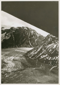 Image of Aerial view on glacier tongue