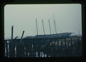 Image of Old schooner at Wiscasset, Maine. MacMillan sailed from this dock