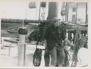 Image: Miriam MacMillan aboard schooner Bowdoin