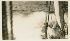 Image of Schooner Bowdoin plows through water
