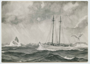 Image: Painting: schooner Bowdoin